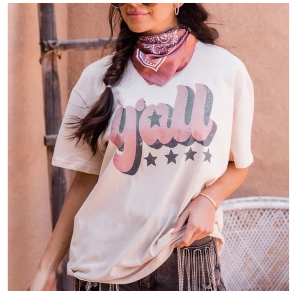 {Pink Lily} Y’all short sleeve tee, nwt